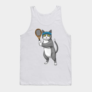 Cat Tennis Tennis racket Tank Top